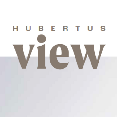 Unser aktueller Katalog zum Downloaden Hubertus View Logo in Braun auf hellem Hintergrund