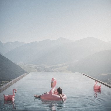 Unsere Sauna, den Kronplatz im Blickfeld Unsere Sauna, den Kronplatz im Blickfeld
